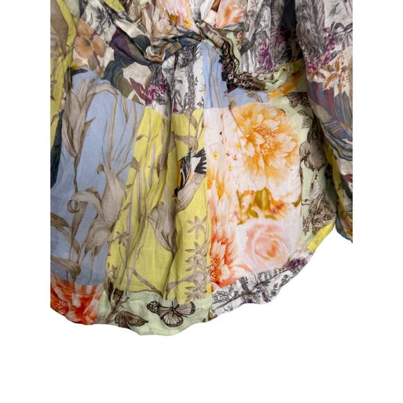 Banana Republic Ramie Twist-Front Blouse colorful whimsical fairy top - Picture 9 of 10